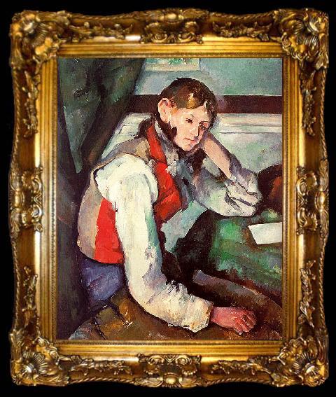 framed  Paul Cezanne Boy in a Red Waistcoat, ta009-2